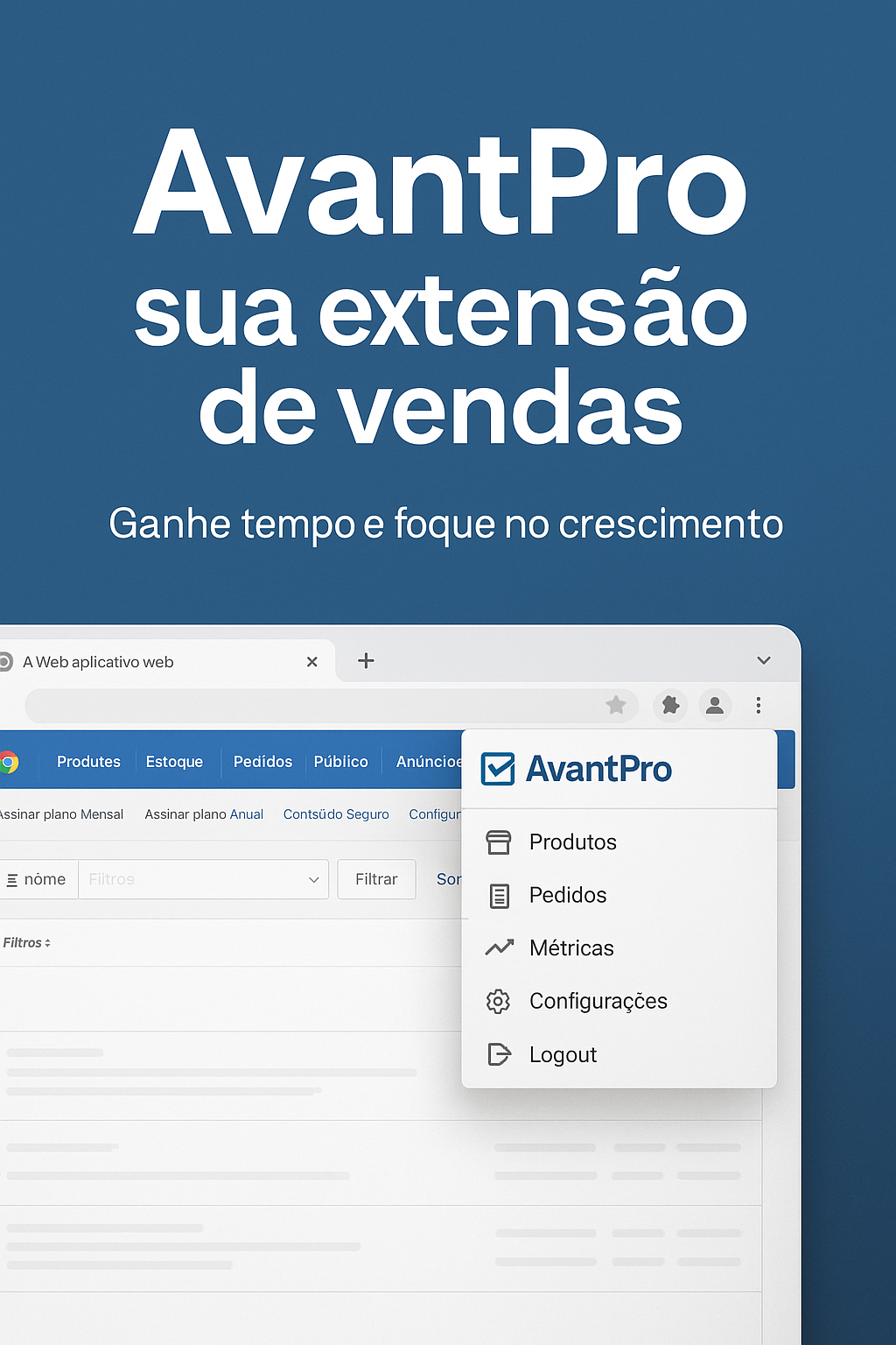 AvantPro extensão Mercado Livre Shopee AMZ